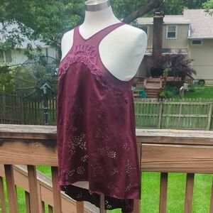 Elegant Burgundy Lace Women's Top